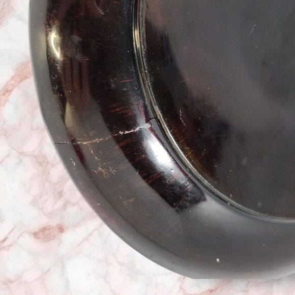 Vintage Lacquerware Trinket Tray Hand Painted Dancing Women 1974 Boho Decor - Picture 4 of 6